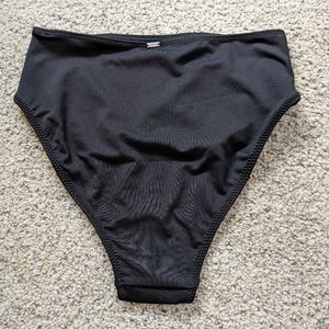 Black pink swim bikini bottom sports high waist